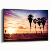 Black and white framed canvas depicting a vintage Los Angeles landscape, ideal for bedroom wall art.