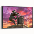 Black and white framed canvas of Napa Valley landscape, ideal for bedroom wall decor.