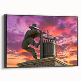 Black and white framed canvas of Napa Valley landscape, ideal for bedroom wall decor.