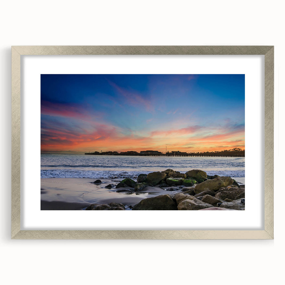 Textured art of abstract Santa Barbara scenery in muted earth tones on a framed canvas, suitable for bedroom decor.
