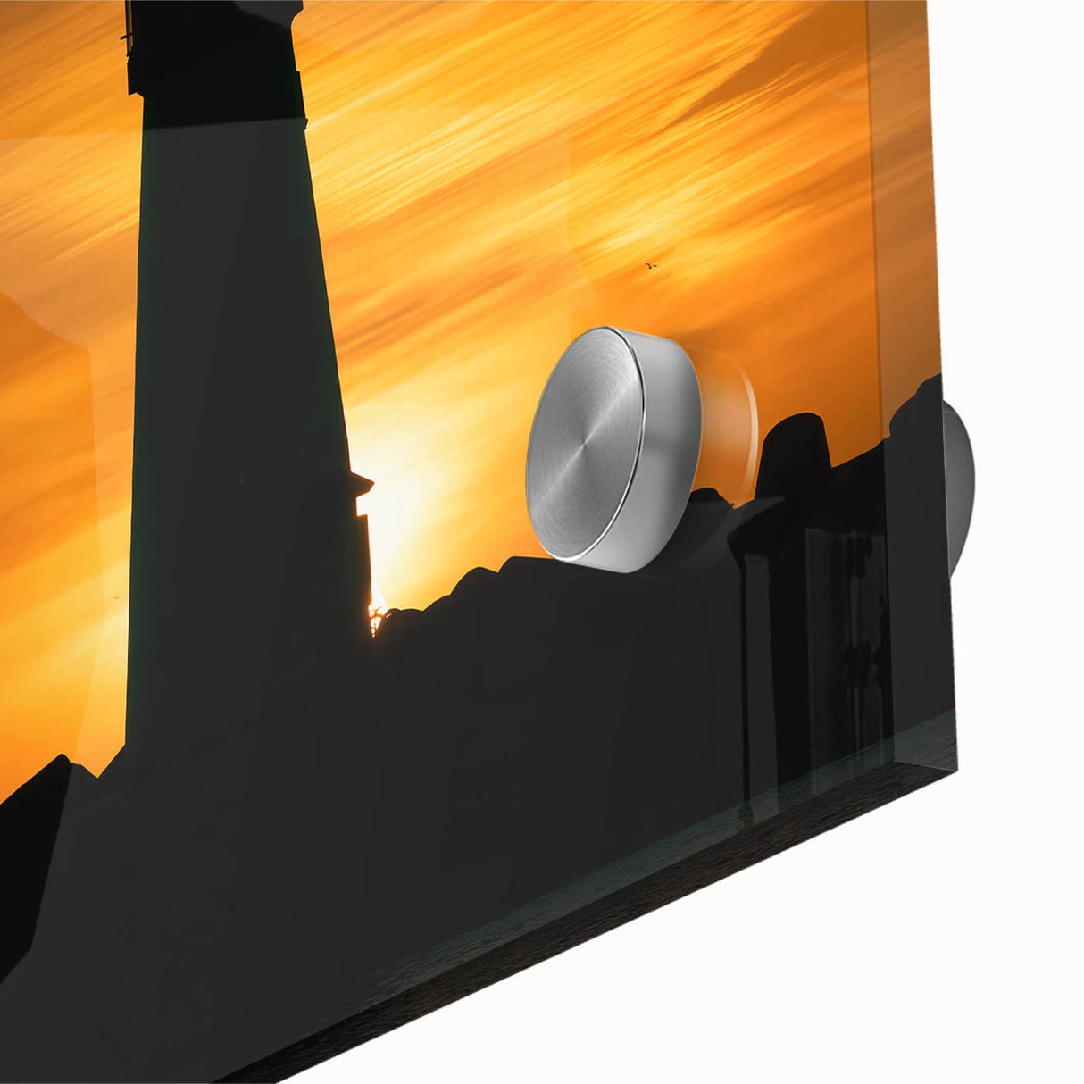 Large abstract wall art depicting Santa Cruz in mid-century modernist style on acrylic glass, ideal for dining room ambiance.