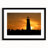 Colorful abstract art print depicting a textured view of Santa Cruz, framed in black, ideal for living room decor.