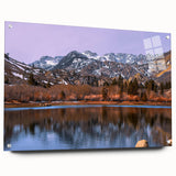 Acrylic print of the Sierra Nevada landscape in muted earth tones, ideal for dining room decor.