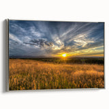 Landscape art painting of Boulder, Colorado, featuring colorful hues on black vintage poster style framed canvas.