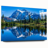 Acrylic print of the Rocky Mountains in muted earth tones, ideal for bedroom or dining room art.