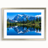 Textured art of the Rocky Mountains in abstract style, featuring muted earth tones on a framed silver mat.