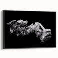 Black and white framed canvas of Telluride landscape in vintage poster style, ideal for bedroom wall art.