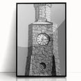 Large abstract wall art featuring a Daytona scenery in muted blue and white tones, acrylic print framed in black.