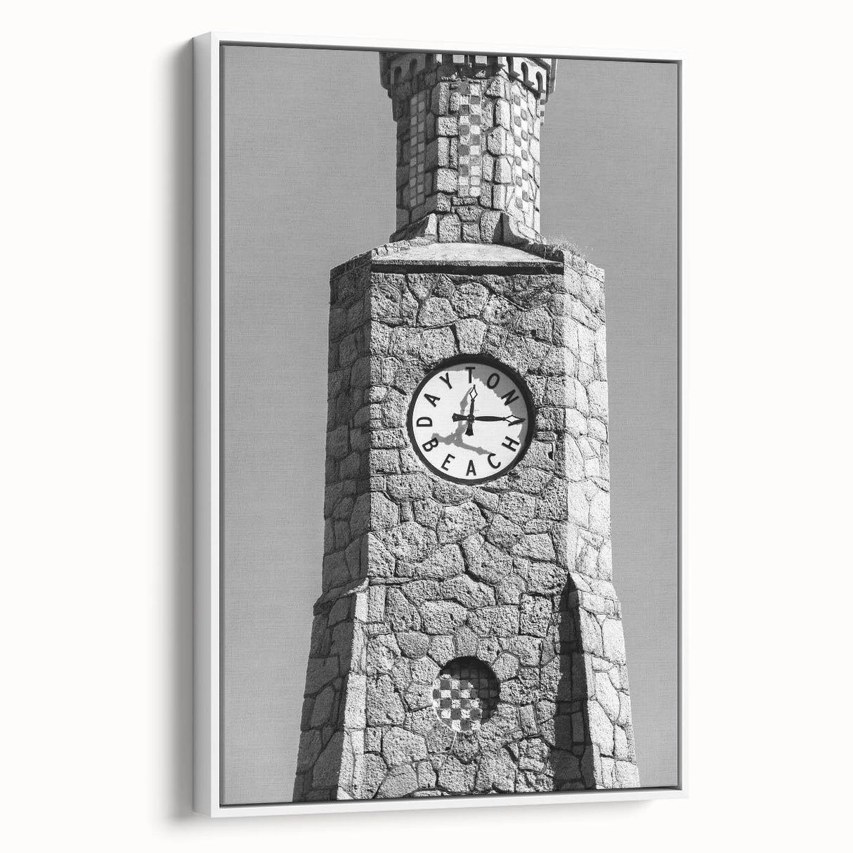 Vintage poster art of Daytona scenery on framed canvas, featuring colorful art in extra large size.