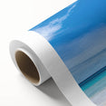 Art Deco poster of Florida Keys scenery on rolled canvas, with pastel shades, ideal for nursery wall art.