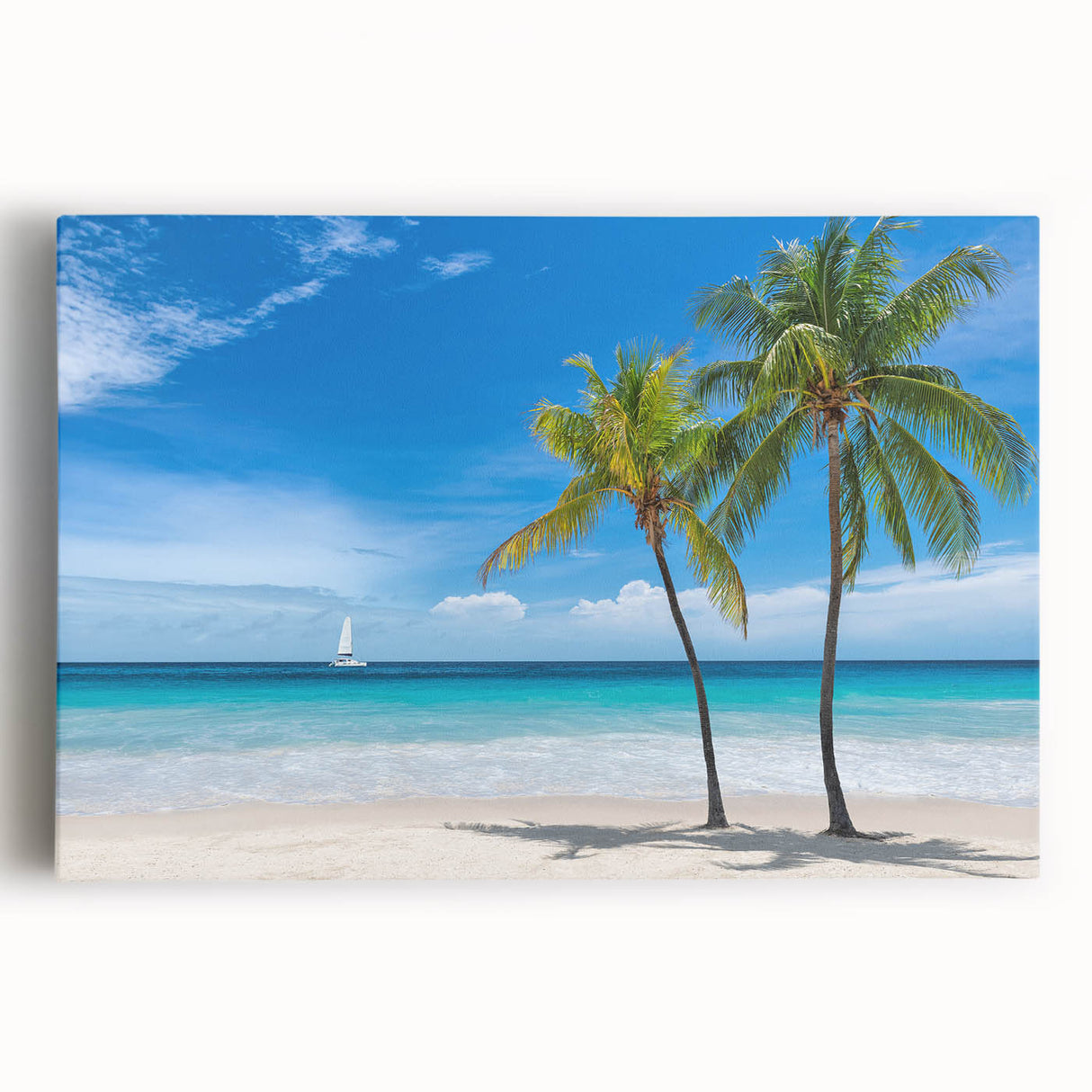 Black and white stretched canvas of Florida Keys scenery, ideal for kitchen wall art.
