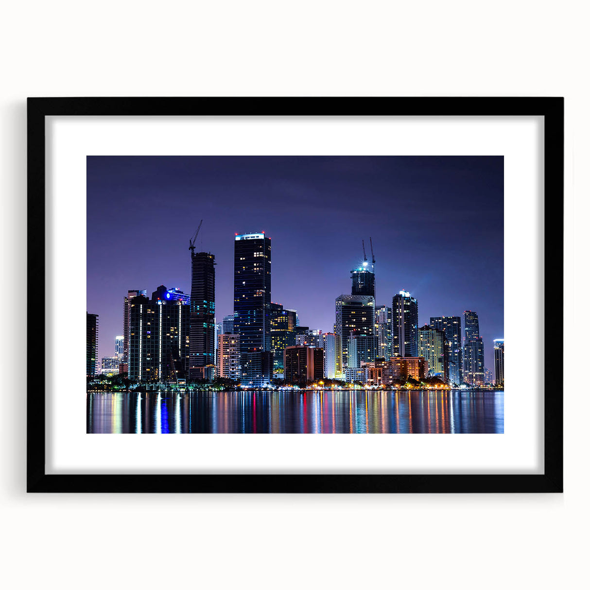 Abstract art print featuring vibrant colors of Miami scenery on a textured, extra large canvas, ideal for living room decor.