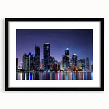 Abstract art print featuring vibrant colors of Miami scenery on a textured, extra large canvas, ideal for living room decor.