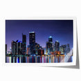 Extra large rolled print of Miami scenery with vibrant twilight hues, ideal for dining room wall art.