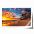 Extra large rolled print of Palm Beach scenery with vibrant sunset hues, ideal for art wall dining room.