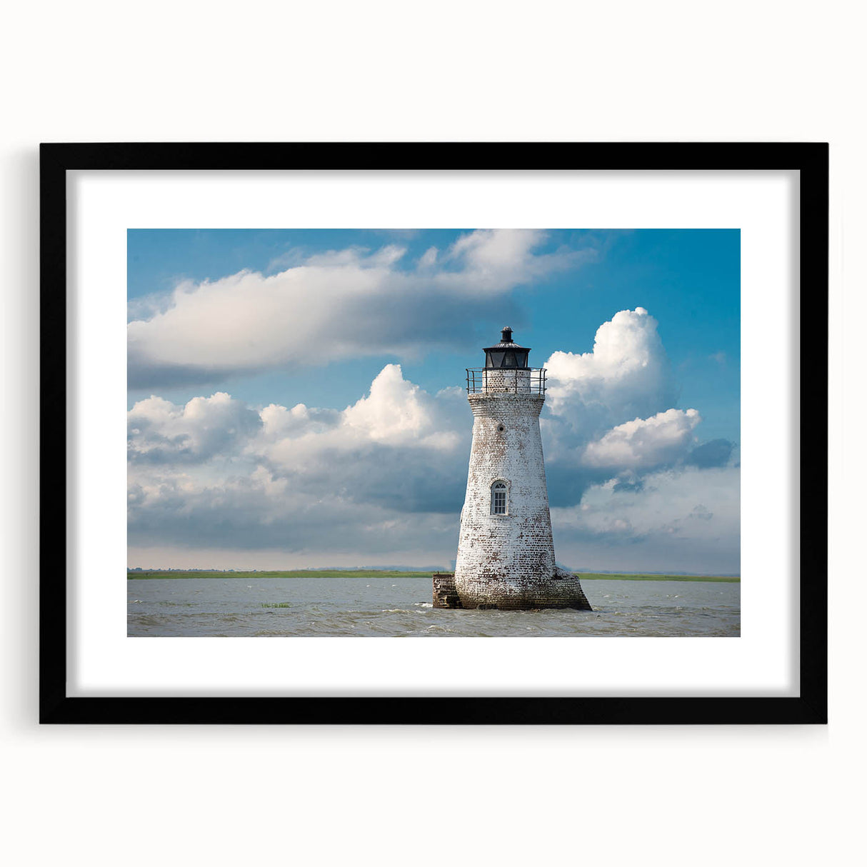 Colorful abstract art print of Savannah landscape in black frame, ideal for living room decor.