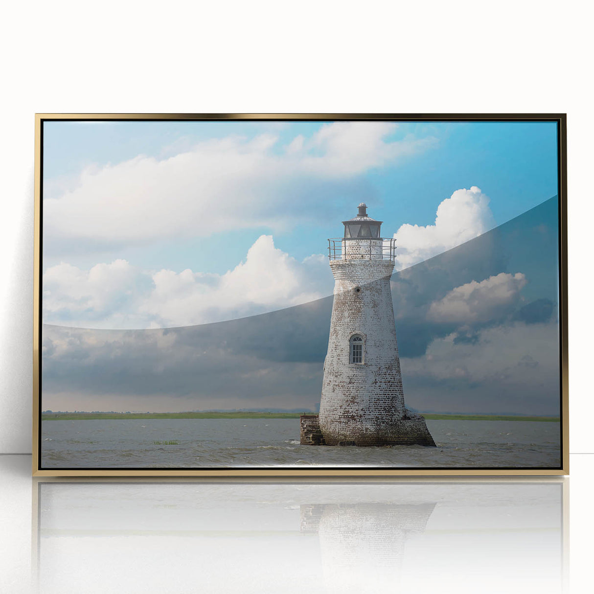 Framed acrylic print of Savannah, Georgia scenery in muted earth tones, ideal for modern art wall decor.