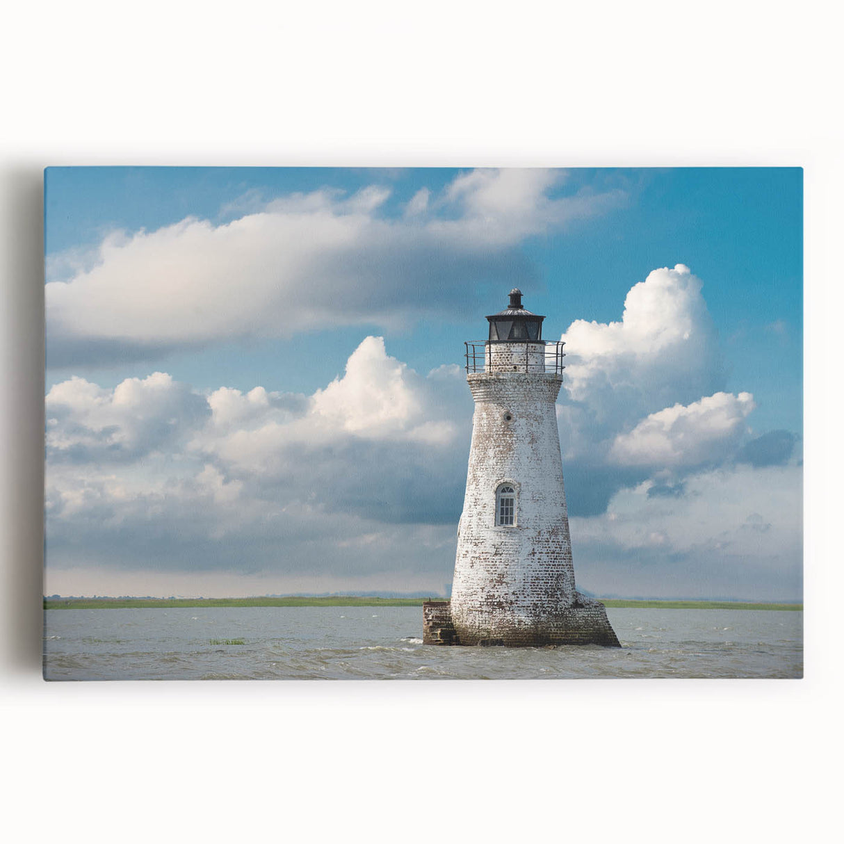 Black and white photograph of Savannah’s historic district on stretched canvas, ideal for kitchen art.