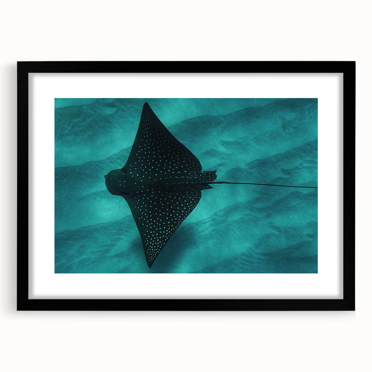 Extra large abstract art print of vibrant, colorful Hawaiian scenery on a textured canvas, framed in black.