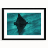 Extra large abstract art print of vibrant, colorful Hawaiian scenery on a textured canvas, framed in black.