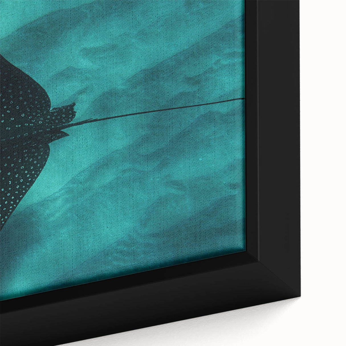 Black wall art featuring a textured close-up of Oahu, Hawaii, with vibrant colors on a framed canvas.