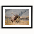 Abstract art print featuring vibrant, colorful textures of Idaho scenery, on a large black-framed canvas.