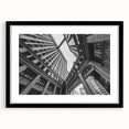 Extra large framed wall art of abstract Chicago skyline with vibrant colorful textures, ideal for living room decor.