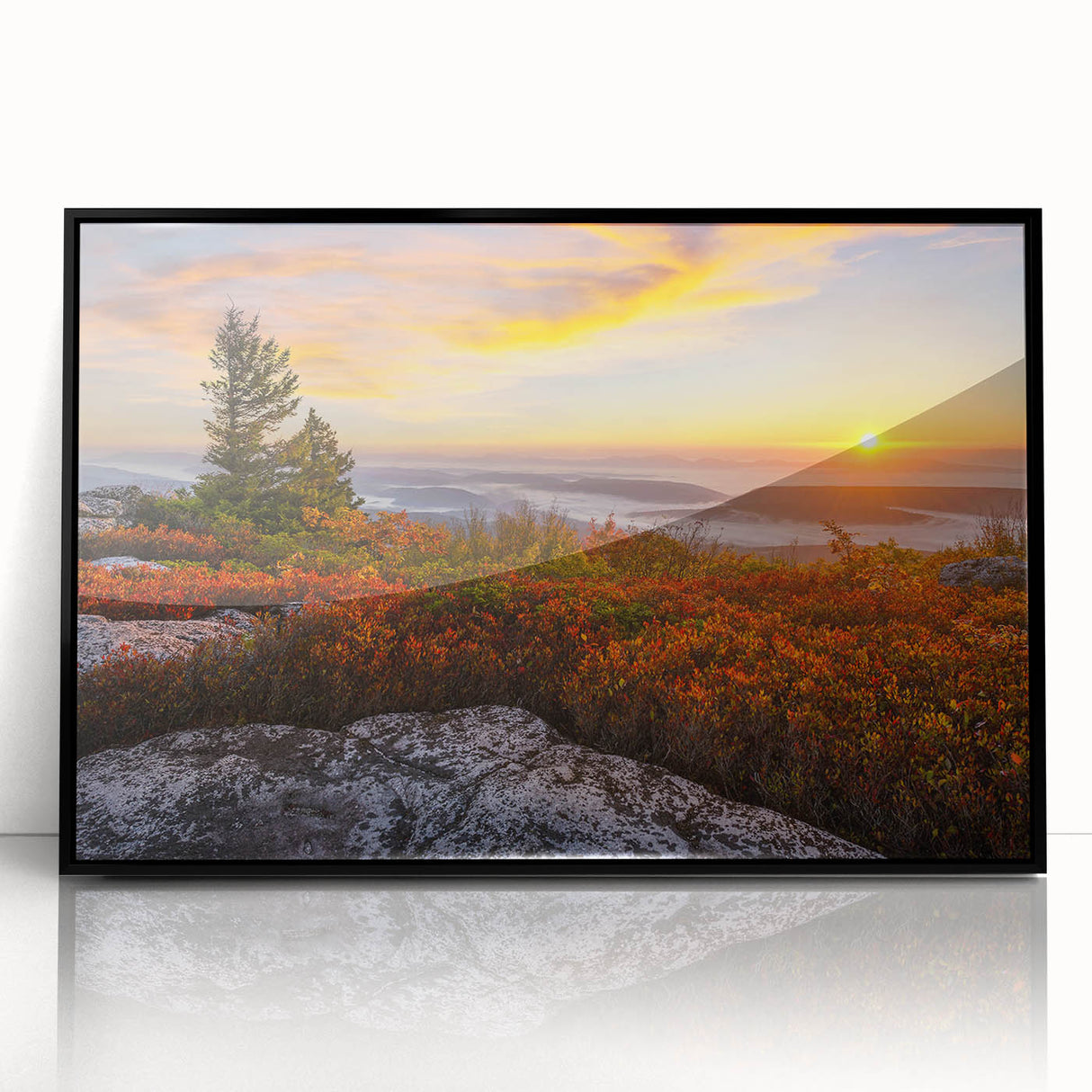 Large abstract wall art depicting Kentucky scenery in muted earth tones on a framed acrylic.
