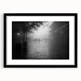 Extra large abstract art print of a colorful New Orleans street scene on textured canvas, framed in black.