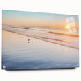 Acrylic print of a serene Maine landscape in muted blues and greens, ideal for bedroom or dining room decor.