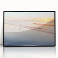 Large abstract wall art featuring a stylized Maine landscape in muted earth tones on a framed acrylic.