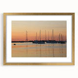 Extra large abstract art print of Annapolis scenery in textured gold frame, suitable for living room decor.