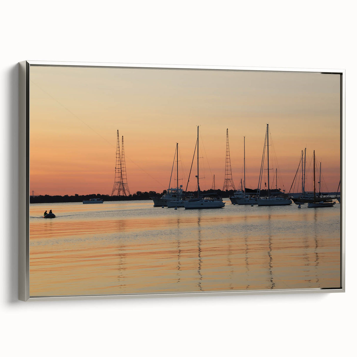 Landscape art painting of Annapolis, featuring vivid colors on a framed canvas, ideal for living room decor.