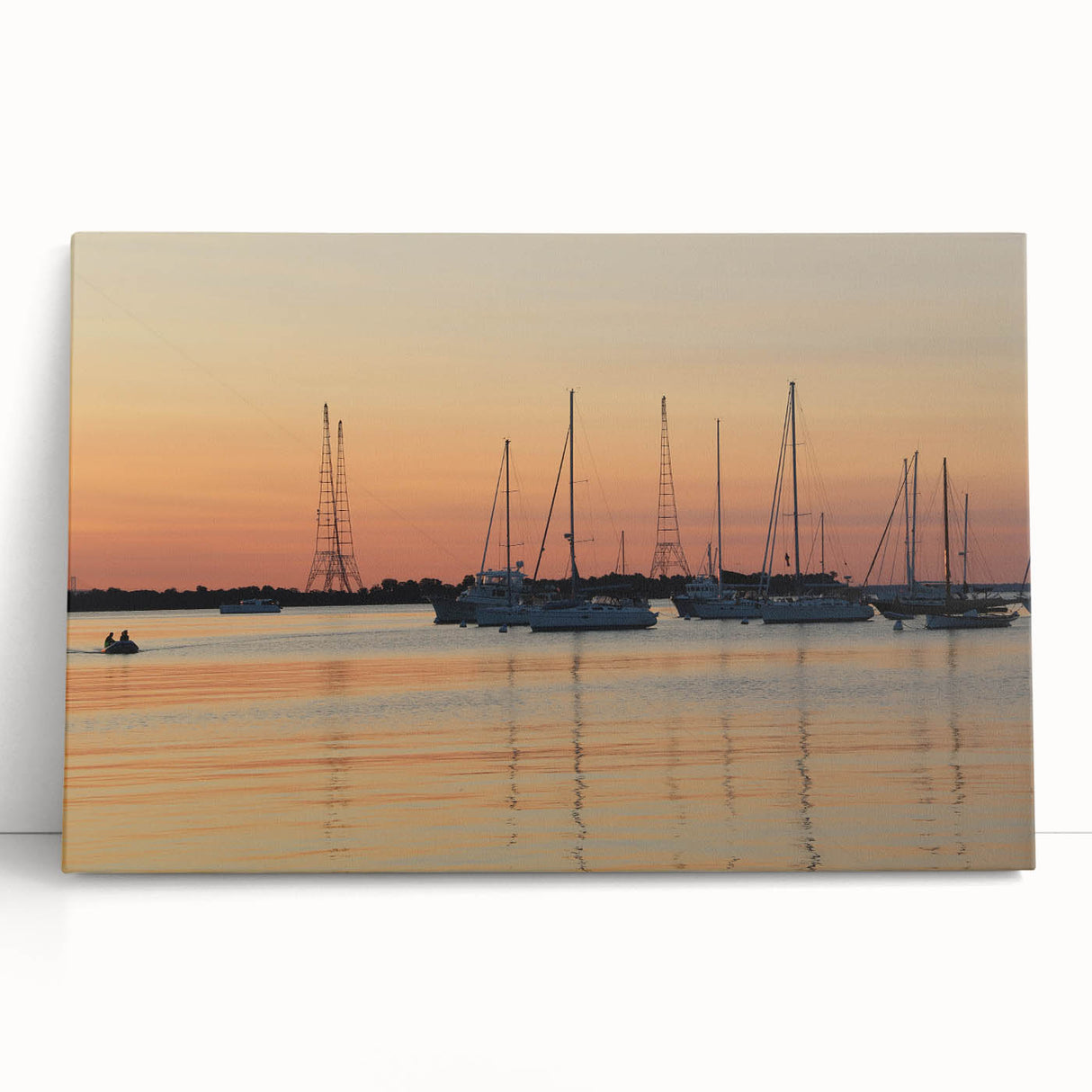 Black and white print of Annapolis skyline on stretched canvas, ideal for kitchen wall art or bedroom decor.
