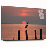 Acrylic print of Chesapeake Bay with vivid blue and green hues, suitable for bedroom or dining room decor.