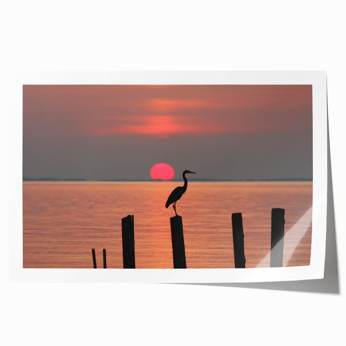 Rolled print of Chesapeake Bay with soft pastel shades on canvas, ideal for art wall dining room.