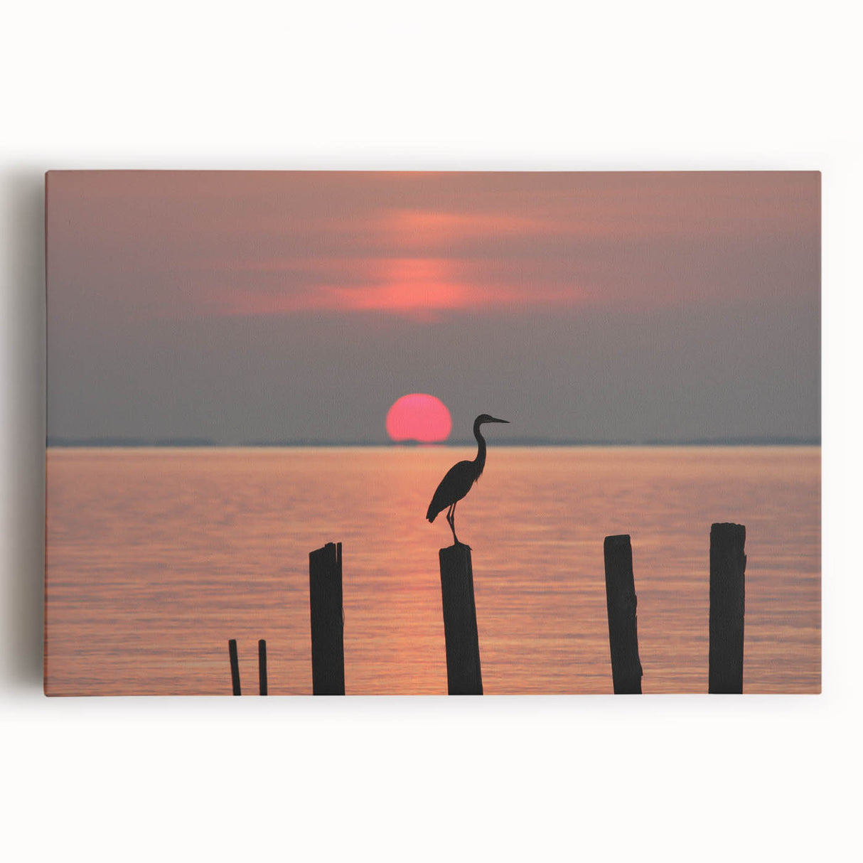 Black and white photograph of Chesapeake Bay on large stretched canvas, suitable for kitchen wall art.