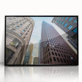 Large abstract wall art depicting the Boston skyline in muted gray tones on a framed acrylic, suitable for modern decor.