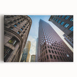Black and white photo of Boston skyline on stretched canvas, ideal for kitchen wall art.