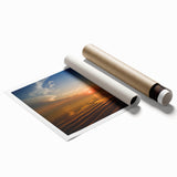 Extra large rolled print of a Cape Cod landscape with soft floral elements in muted blues and greens.