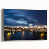 Framed canvas landscape art painting of Nantucket with vibrant colors, ideal for living room decor.