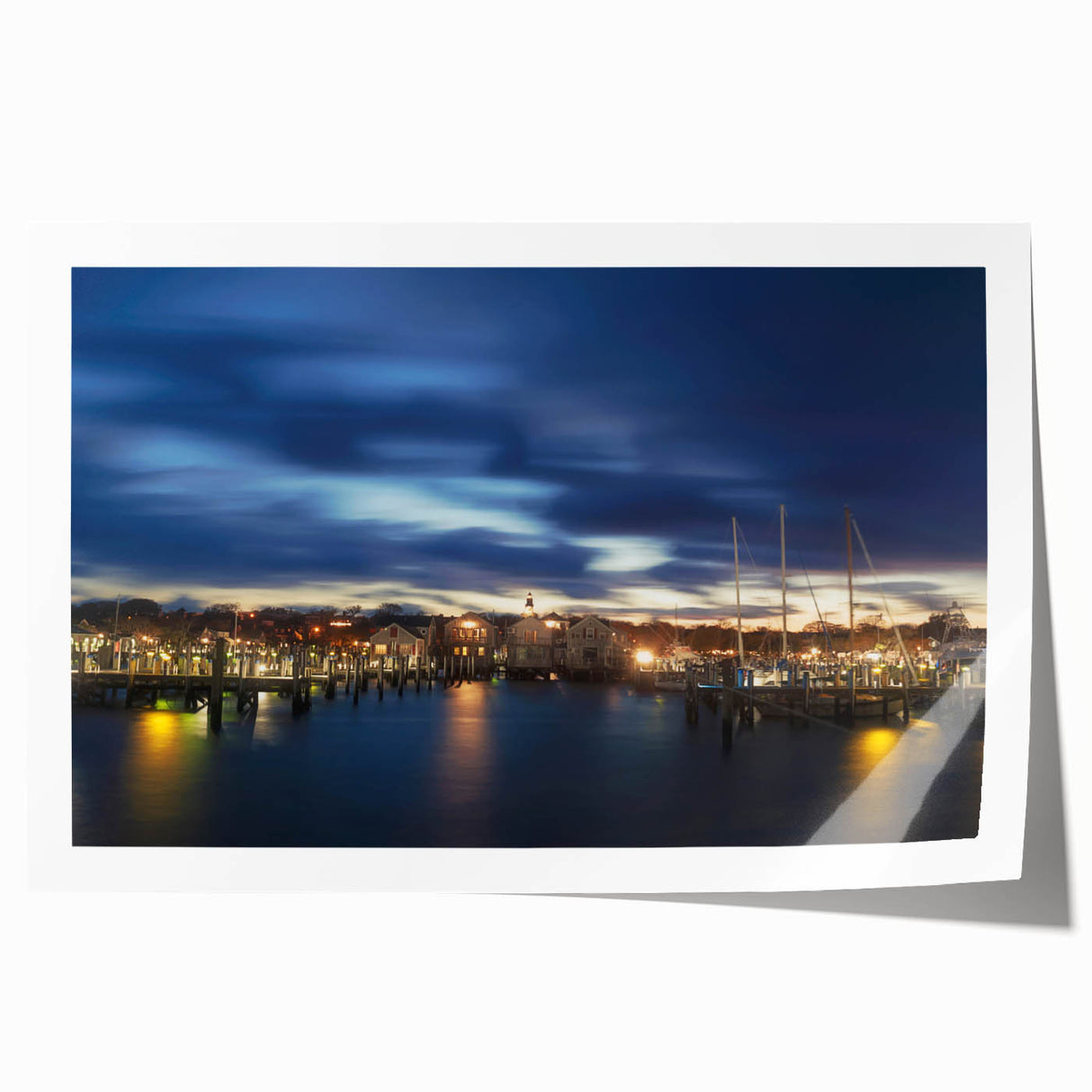 Extra large rolled print depicting a serene Nantucket landscape in soft pastel shades, ideal for art wall dining room.