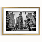 Extra large abstract art print of Detroit skyline in textured gold frame, ideal for living room decor.