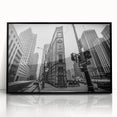 Large abstract wall art depicting Detroit skyline in muted gray and blue tones on framed acrylic.