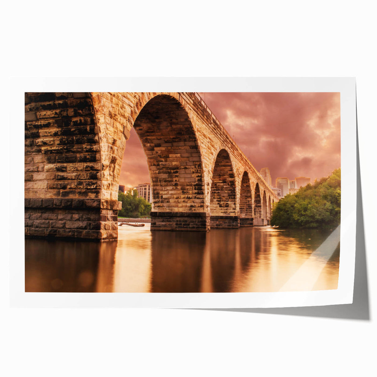 Extra large wall art featuring a Minneapolis skyline in muted gray and blue tones, ideal for art wall dining room.