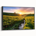Black and white landscape art painting of Minnesota scenery on framed canvas, suitable for bedroom wall decor.
