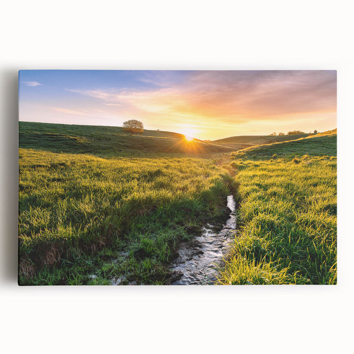Black and white stretched canvas of a Minnesota landscape, ideal for kitchen wall art.