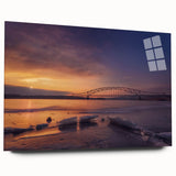 Large abstract depiction of the Mississippi landscape in muted earth tones on acrylic glass.