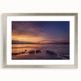 Textured abstract art print of Mississippi scenery in muted earth tones on a framed canvas, suitable for bedroom decor.