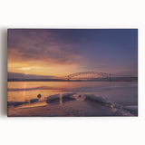 Black and white stretched canvas of the Mississippi landscape, ideal for kitchen wall art.